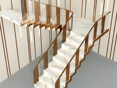 Modern luxury staircase 2 3D model