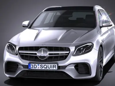 Mercedes E63 AMG estate 2017 3D model