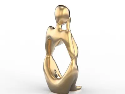 abstract decorations thinker figurine 3D print model
