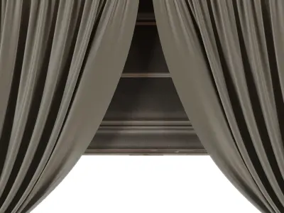 Curtains with Roman blinds 32 HBH Low-poly 3D model