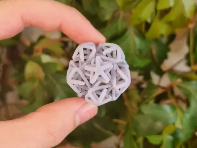 Icosahedron bloom pre-supported 3D print model