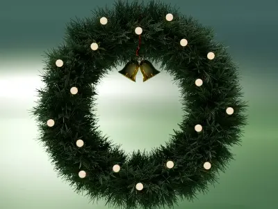 Christmas Wreath with Bells 3D model