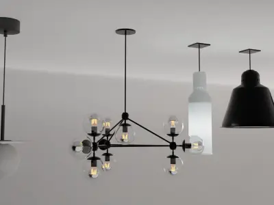 Lamp collection Low-poly 3D model