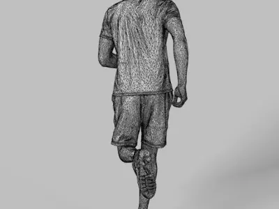 4x MAN PLAYING FOOTBALL SOCCER SCANNED 3D Model Pack