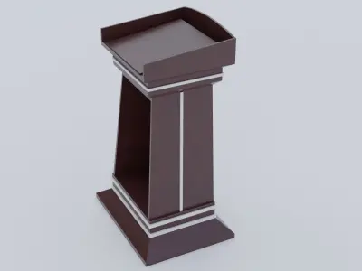 Lectern wooden podium Low-poly 3D model