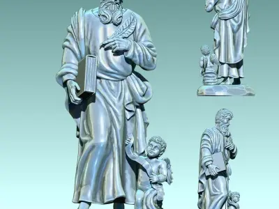 Matthew Evangelist - CNC - Router - Carving  3D print model