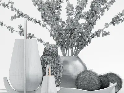 Decorative set with a ceramic beast 3D model