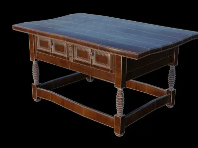 renaissance style table Low-poly 3D model