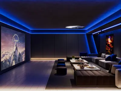 Luxury Home Cinema Interior Villa Theater 3Ds Max FBX 3D model 3D model