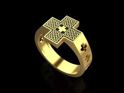 Celtic cross ring  126  3D model