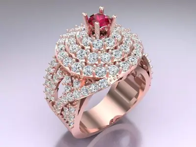 Diamond Ring - Womens Rings - N3748 3D print model