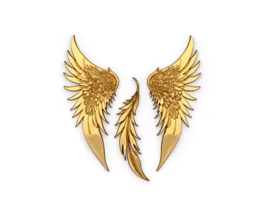 Wings Printable carved decor 02 3D print model
