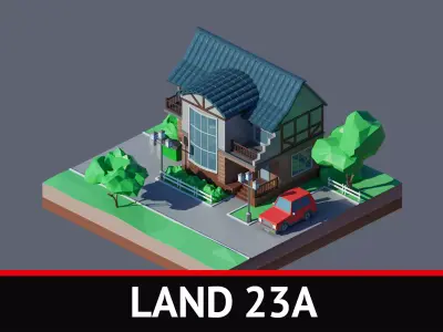 land 23A Low-poly 3D model