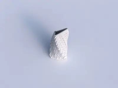 Vase twist tipped triangle with wavy grid piramides 3D print model