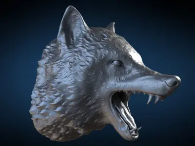 Wolf Bust 3D model