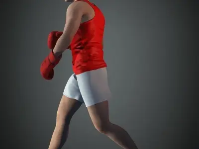 Boxer human model fbx Low-poly 3D model