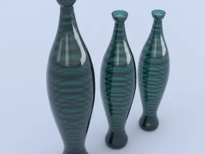 Glass Green Vases 3D model