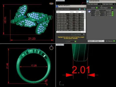 Jewelry Diamond Ring 3D Print Model 3D print model 14