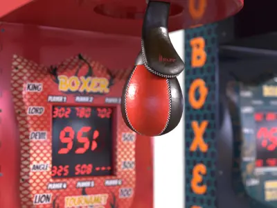 arcade boxing machine Low-poly 3D model