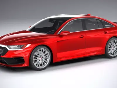 Generic Sedan v2 2020 LowPoly 3D model