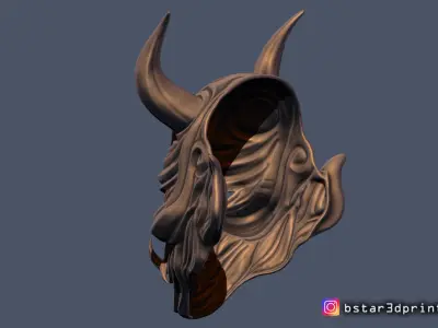Devil Mask-Hannya Mask-Samurai Mask-Satan mask  for cosplay 3D print model