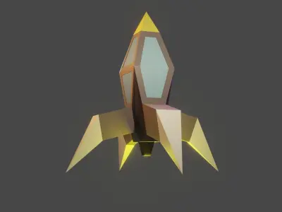 Low poly space rocket for free Free low-poly 3D model