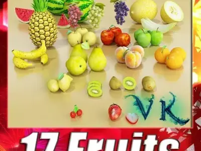 17 Fruits Collection High Res Textures 3D model
