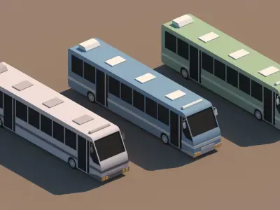 Low Poly Bus Package  Low-poly 3D model