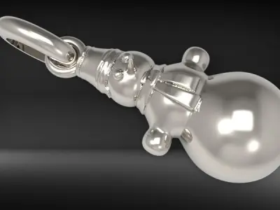 Snow man pendant 3D print model