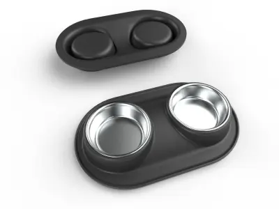 Pet Bowl M12 - with STL Low-poly 3D model