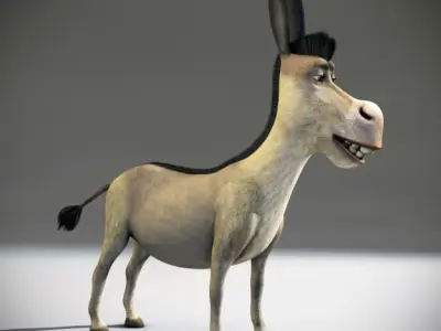 Donkey cartoon 3D model