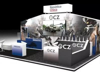 10x8m stand for international fair 3D model