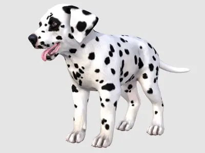 Puppy - Dalmatian Low-poly 3D model