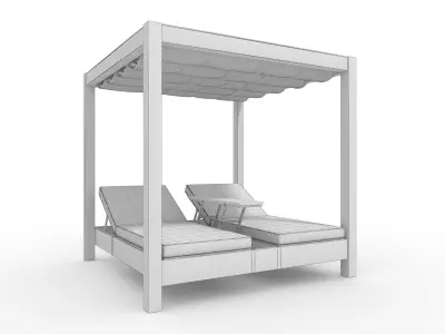 Poolside Cabana 09 3D model