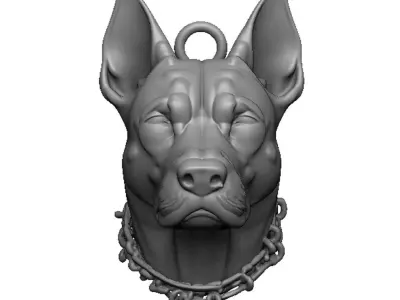 pitbull head 3D print model