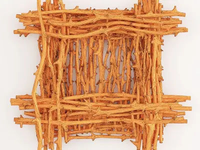 Branch decor old tree Two n2  3D model