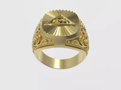Man gold ring  N - 224 3D print model