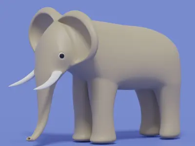 Cartoon Cute Elephant 3D model
