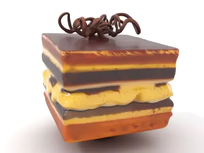 Chocolate Tiramisu Slice model pack Low-poly 3D model