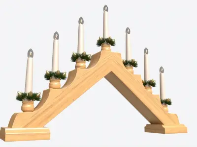 Advent 7-light Candlestick Arc 02 3D model