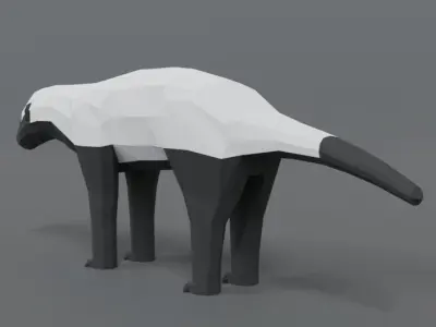 Low Poly Cartoon Honey Badger Low-poly 3D model