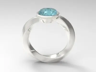 Jewelry aqua stone ring Free low-poly 3D model