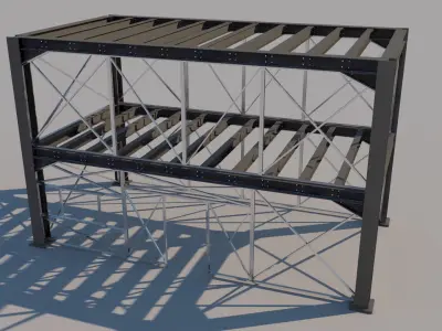Steel Frame Structure Low-poly 3D model