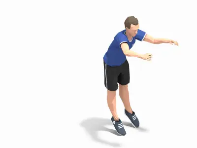side jump Exercise Man Animation Low-poly 3D model