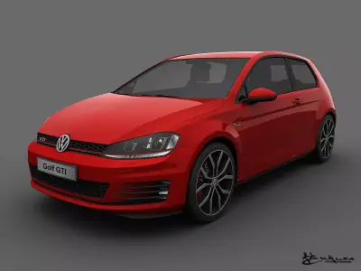 Volkswagen Golf GTI 3 doors 2014 3D model