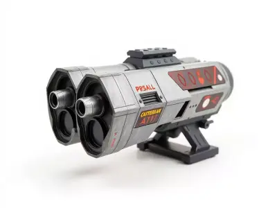Futuristic Silver Blaster model pack Low-poly 3D model