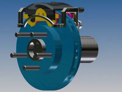 Monster Wheel and Disk brake 3D Modeling  3D print model