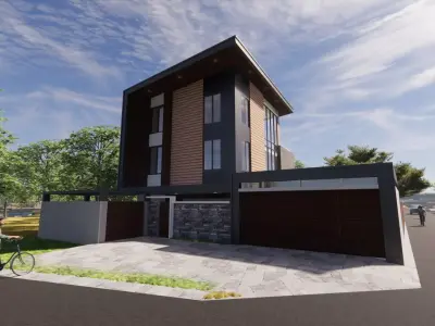 Modern One Family House 3D model