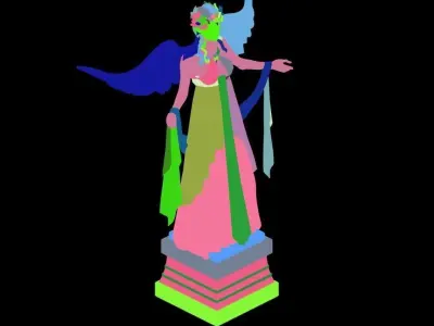 Stone Rainbow City Sculpture 01 3D model