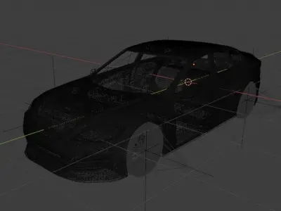 Tesla Model S High Poly Low-poly 3D model